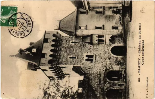CPA AK BLANZY Chateau du PLESSIS inner courtyard (680380)