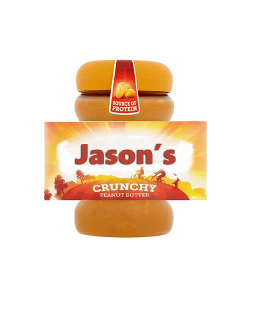 PERSONALISED PEANUT BUTTER Jar Label Any Name & Message Birthday