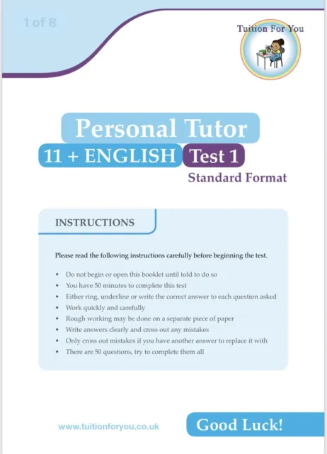 11+ ENGLISH Exam Test Papers x10 e-papers or print /post  FULLY WORKED SOLUTIONS