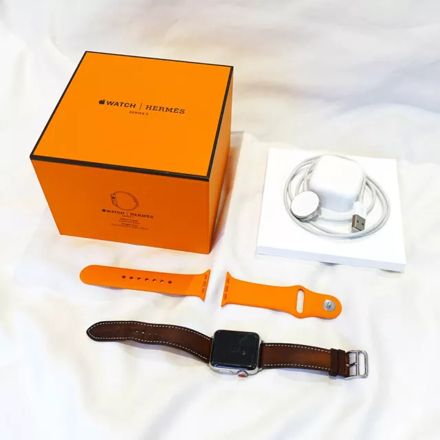 APPLE WATCH HERMES Series 3 38 mm cassa in acciaio inox marrone