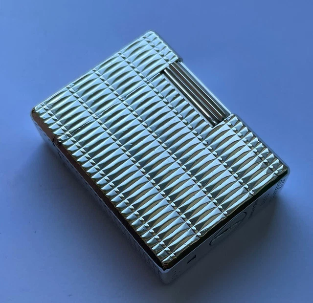 St Dupont Silver Ligne 1 (SMALL) ‘Lined’ Lighter -  Fully Overhauled