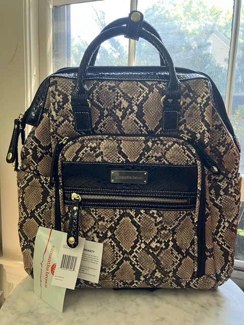 NWT SAMANTHA BROWN Croco Backpack with RFID protected pocket