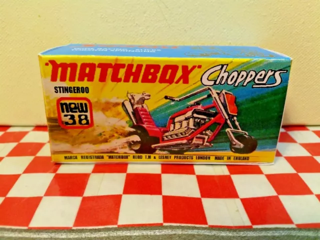 Matchbox Superfast No38 Stingeroo ( choppers)  EMPTY Repro box only NO BIKE