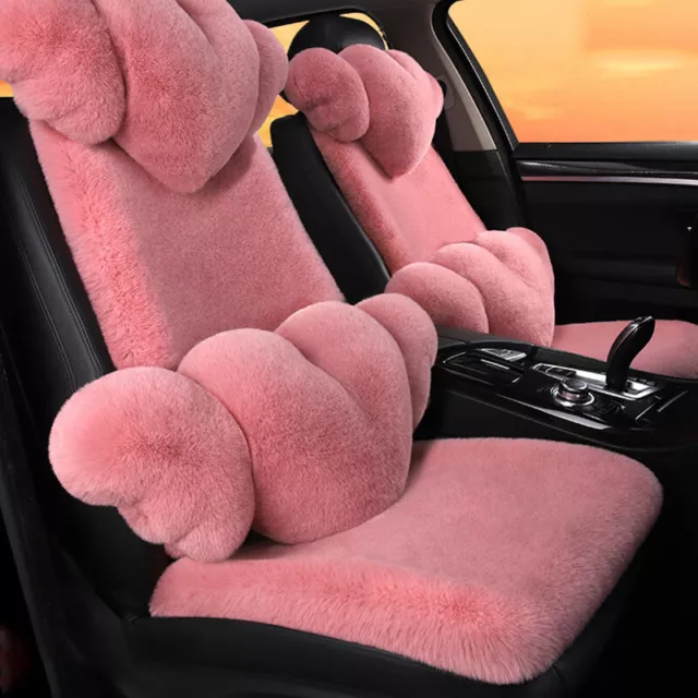 Red fluffy on sale car seat covers
