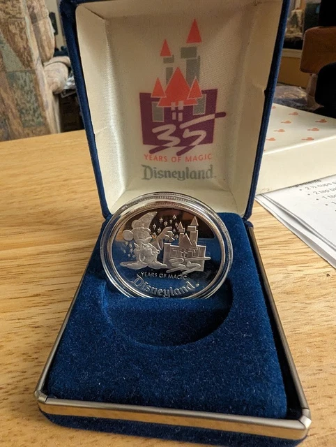 DISNEYLAND 35TH Anniversary Silver Coin ~ Mickey - The