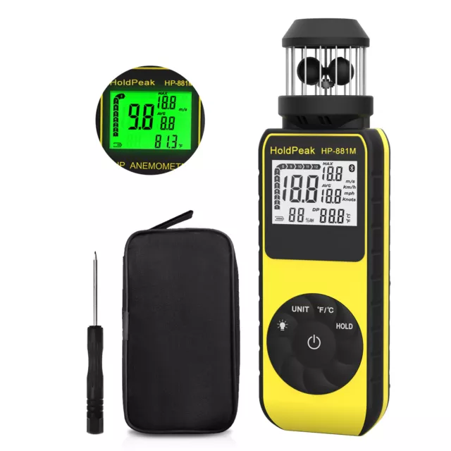 Digital Anemometer Handheld Wind Speed Meter 42m/s Velocity Gauge Temperature AU