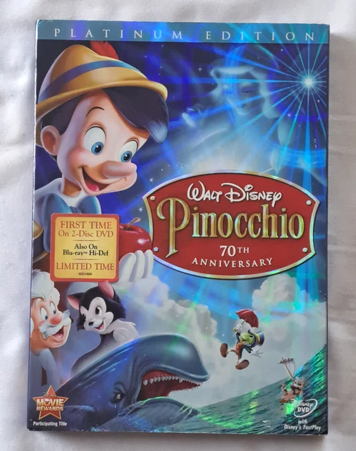 Walt Disney Pinocchio DVD Set 2 Disc 70th Anniversary Platinum Edition