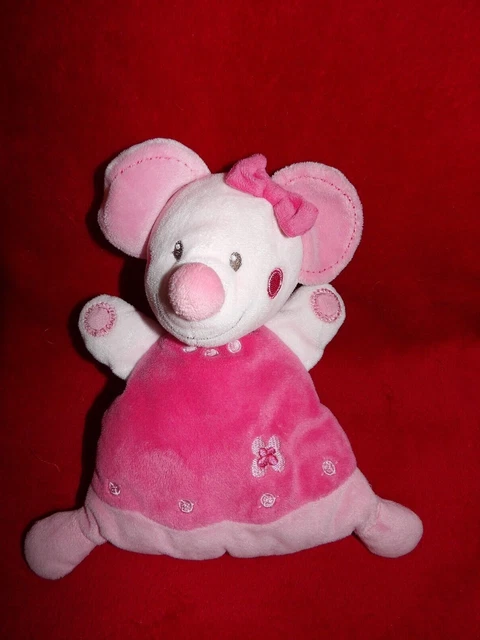 Doudou Nicotoy Kiabi Souris Rose Semi-Plat  Neuf