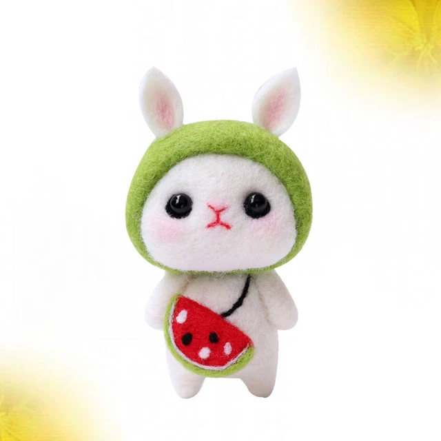 Kit de aguja fieltro lana aguja fieltro animales peluche gato muñeca, la aguja fieltro conejo
