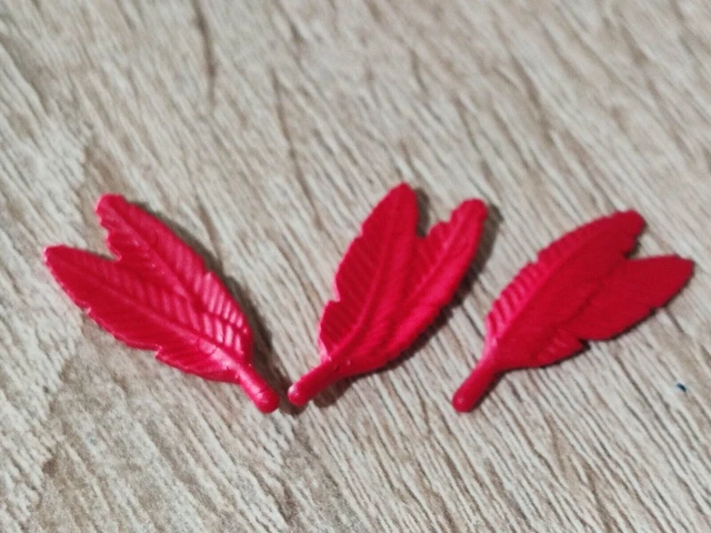 PLAYMOBIL x3 INDIAN RED FEATHERS INDIAN NATIVE FEATHER WIGS INDIANS