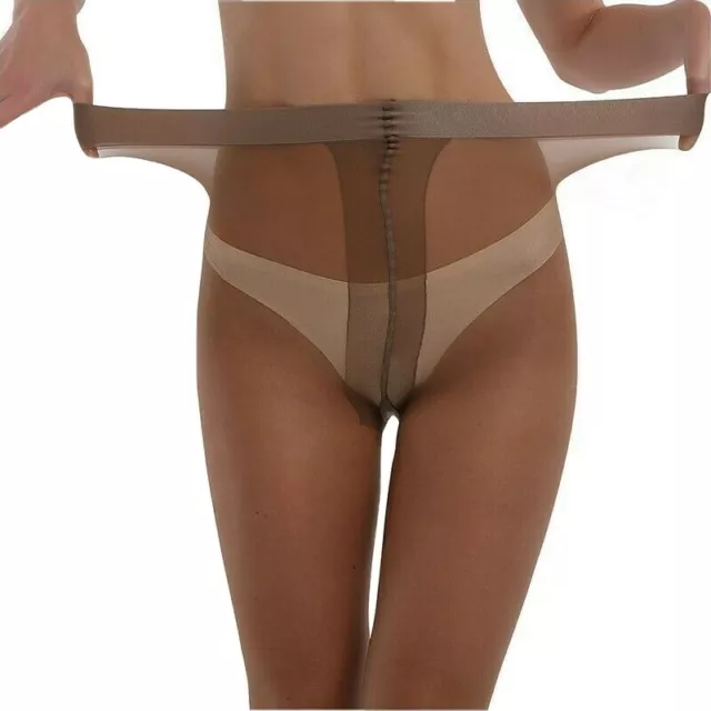 Women 15 Denier Pantyhose Sheer Glossy Tights High Waist Hosiery Plus Size Shiny