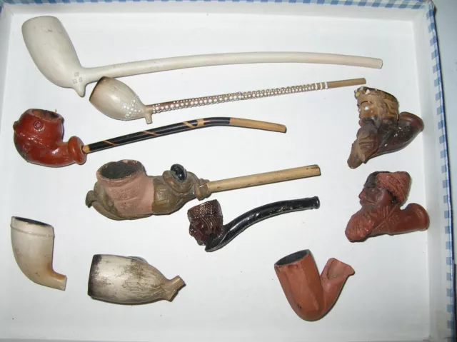 lot de pipes en terre abimées pour restauration, pièces, bricoleur, en l'état