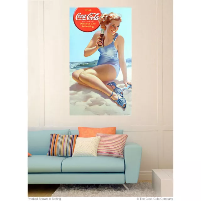 Coca-Cola Girl in Beach Sand Wall Decal Officially Licensed Made In USA 2