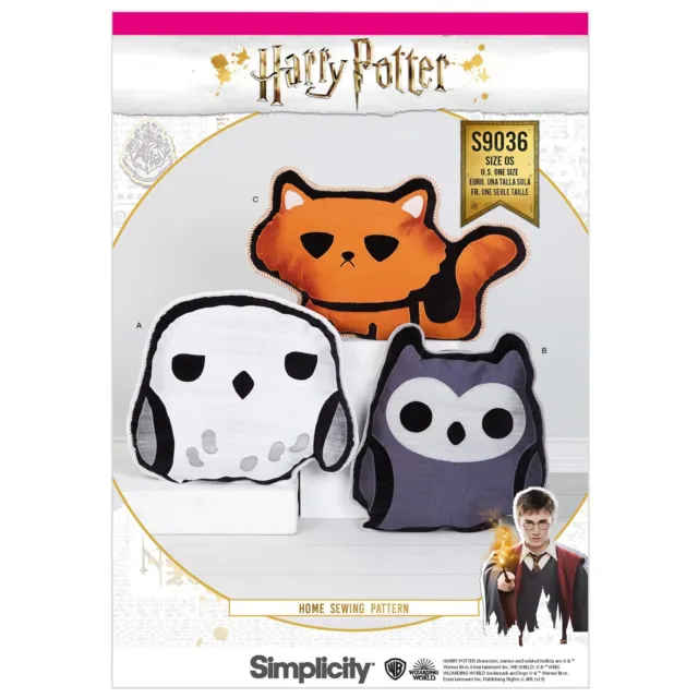 New Simplicity Sewing Pattern S9036 Harry Potter Themed Stuffed Character Pillow