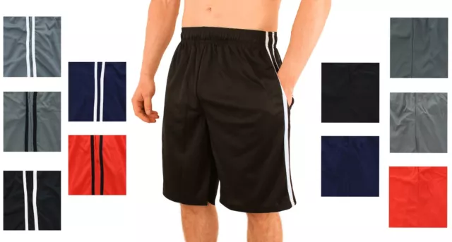 Men's Gym Basketball Shorts, Athletic Workout Mesh 2 Pocket Loose Fit 10" Inseam