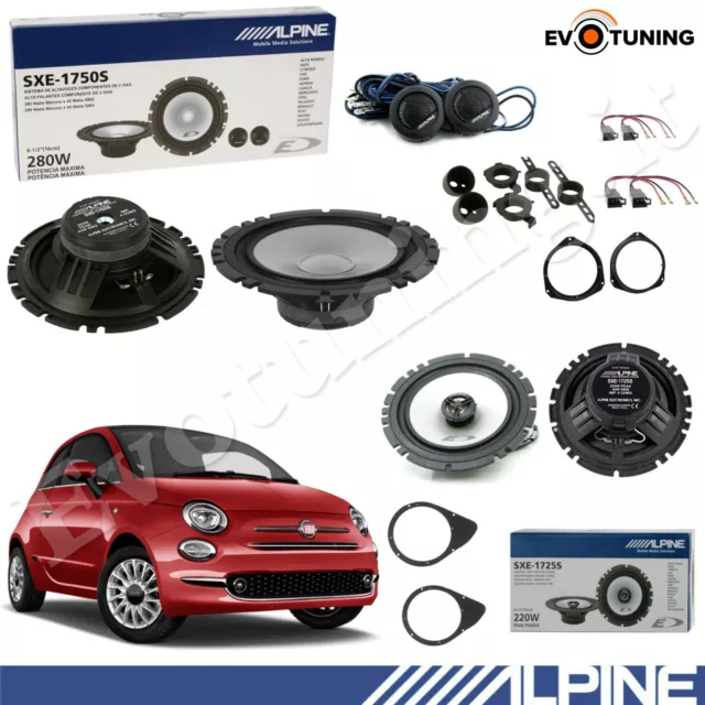 Set 6 Enceintes Haut-Parleurs Alpine avant et Arrière pour fiat 500 312 Du 2008