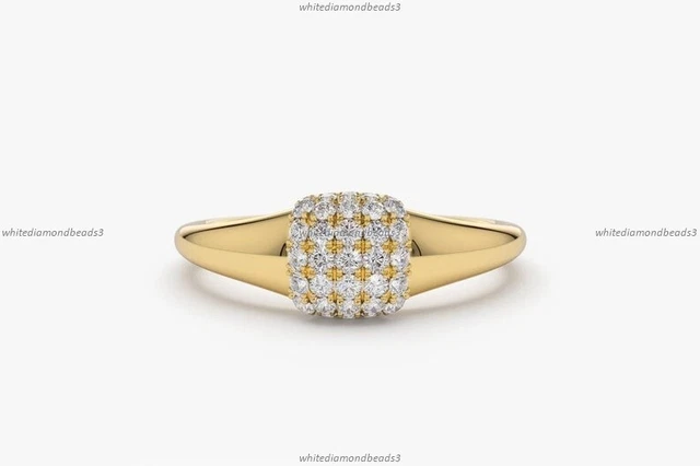 Pave Setting Band Fine Anniversary Engagement Diamond Ring 14k Gold Diamond