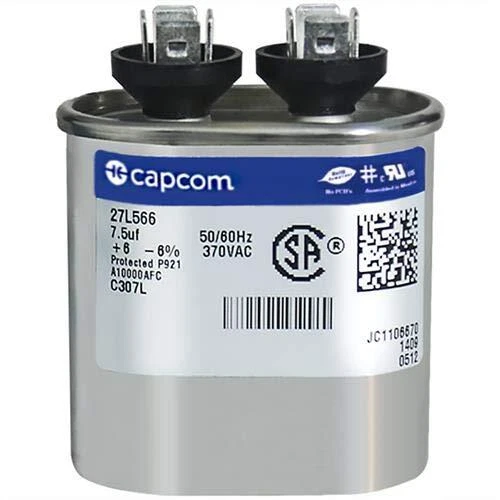 C307L / 27L566 GE Capacitor Oval 7.5 uf MFD 370 Volt 27L566, ...