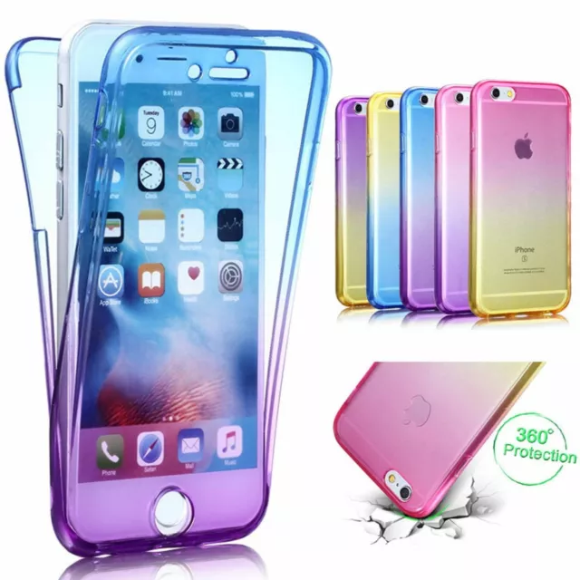 Full Étui Coque pour Téléphone Portable Arc-en-Ciel TPU Pare-chocs 360 Degré