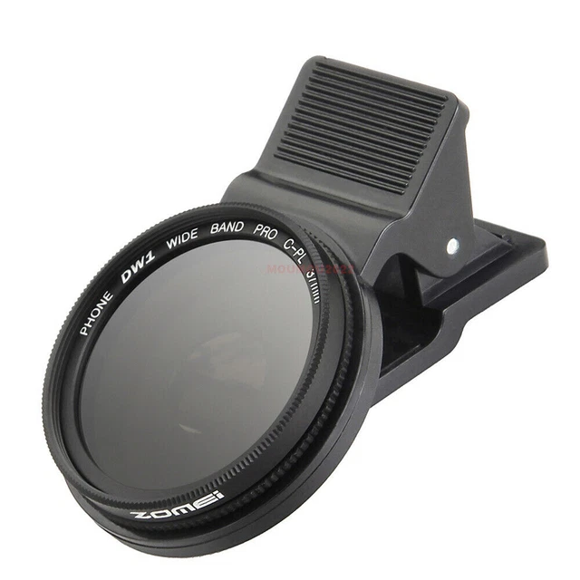 ZOMEI 37MM Phone Camera Circular Polarizer CPL Lens Filter with Clip for iPhone