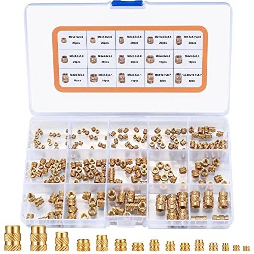 220 Pezzi Dado Inserto Filettato, Inserto Filettate in Ottone, (I7M)