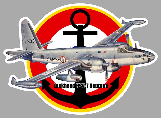 Lockheed Sponsor Sticker LOCKHEED AIRPLANE STICKER P2V-7 Neptune Naval Airplane Cockade France ...