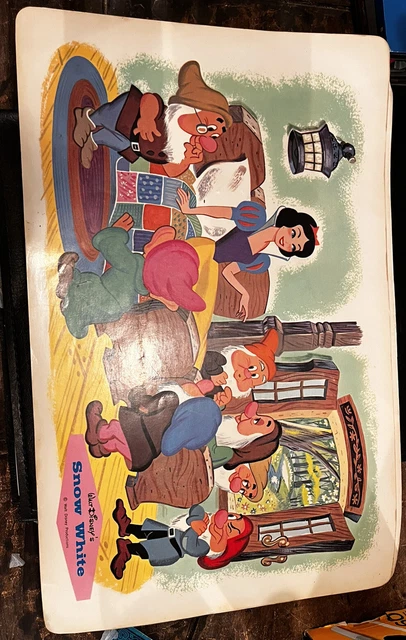 Vintage Disney Decor Placemats 1963 (lot of 4) RARE Pinocchio Snow White Disney