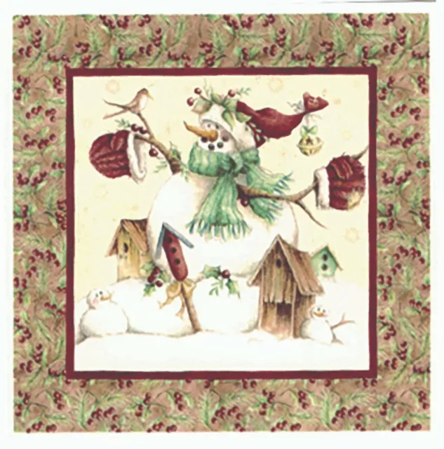 Calcomanía rústica muñeco de nieve casa de pájaros cuadrada 1 pieza 6"" X 6"" buey de cerámica tobogán acuático FF