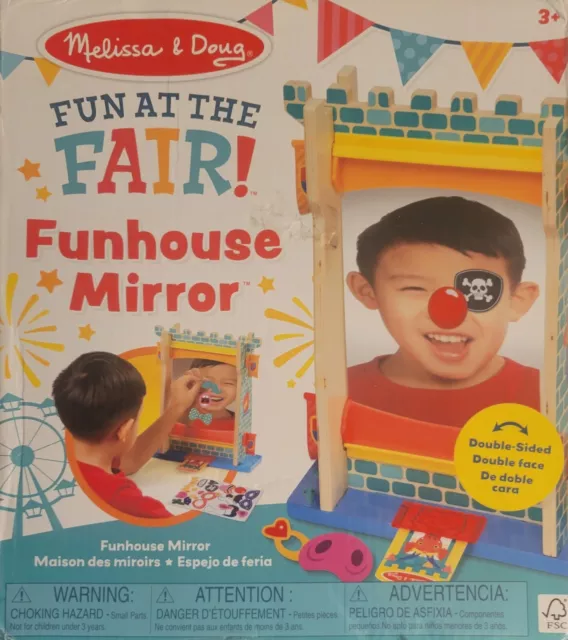 Melissa & Doug Fun Fair Funhouse Mirror Double Sided Wooden Stickers - OPEN BOX