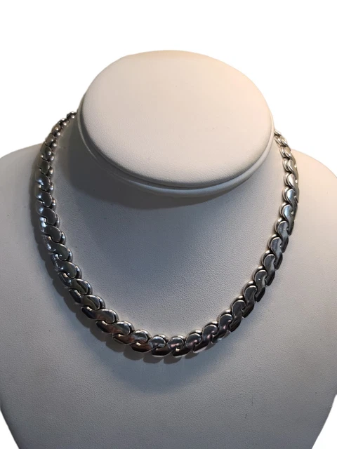 Vintage Coro Pegasus Silver Tone Choker Style Necklace Coro Des. Pat. Pend.