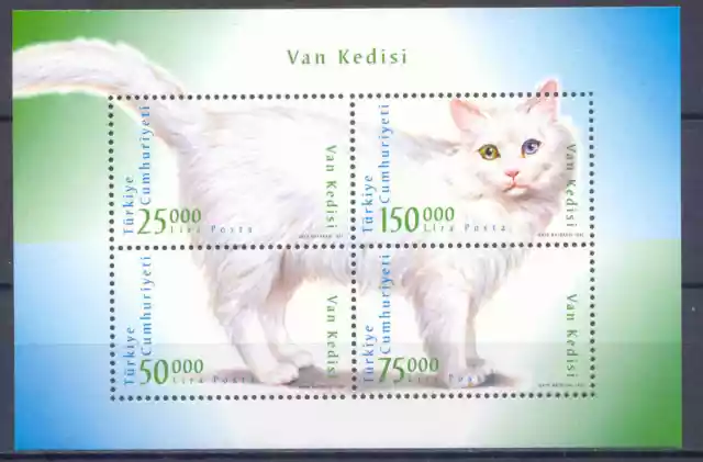 Tiere, Animals, Katzen - Türkei - Bl.33 ** MNH 1997