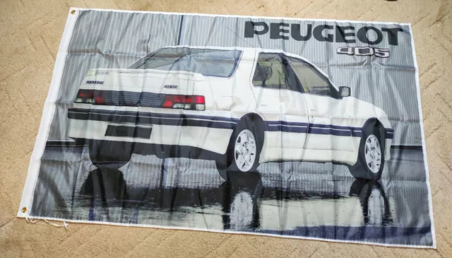 Drapeau Flag Bannière Peugeot 405, neuf