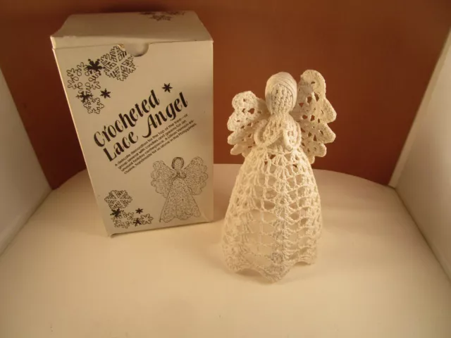 Vintage Lillian Vernon Crocheted Lace Angel Christmas Tree Topper