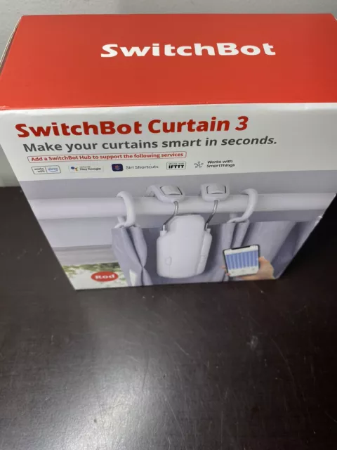 SwitchBot Curtain 3 (Rod, White) Automatic Smart Curtain Opener