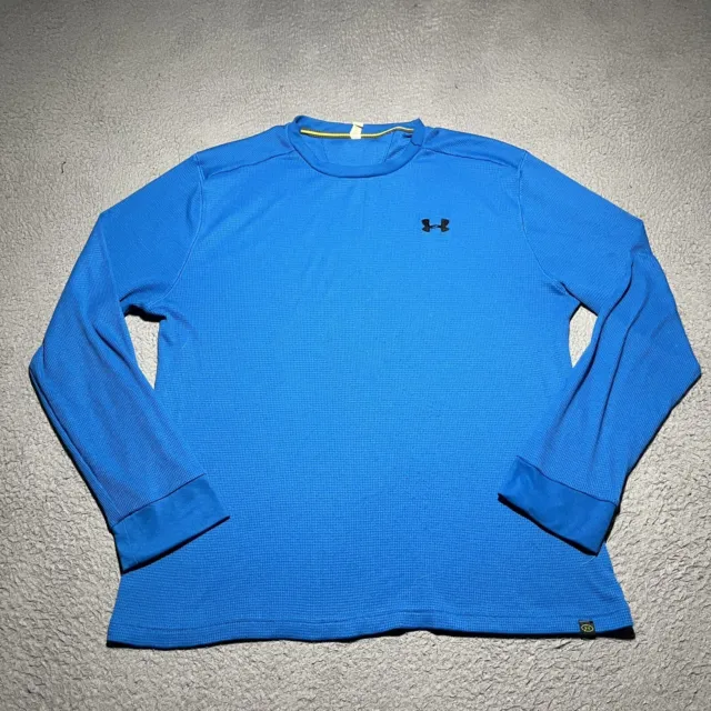 Under Armour Thermal T Shirt Mens XL Blue Stretch Long Sleeve All Season Gear