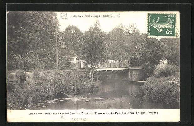 CPA Longjumeau, Le Pont du Tramway de Paris a Arpajon sur l´Yvette
