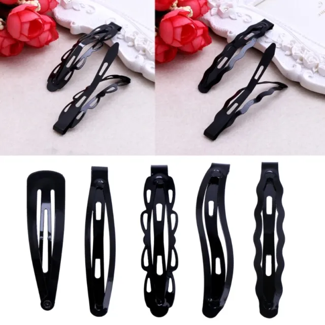 12 Pcs Black Hair Clips Women Girls Hairpin Snap Barrettes Hairgrips Accessories