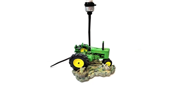 John Deere Tractor Table Lamp Resin 16” Vintage 1999 Green No Shade Works