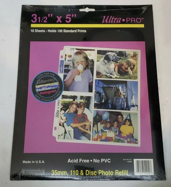 Ultra Pro 10 Hojas 3 1/2"" x 5"" Carpeta Impresiones Fotos Almacenamiento Seguro ~ Paquete de 3 - NUEVO