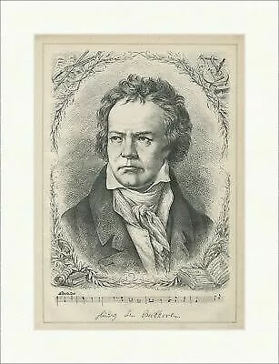 Ludwig van Beethoven Taubheit Komponist Wien Klassik Romantik Holzstich E 23757