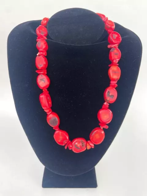 FREEFORM RED CORAL Branch Chunky Bead Art 100Gr Jewelry Necklace ...