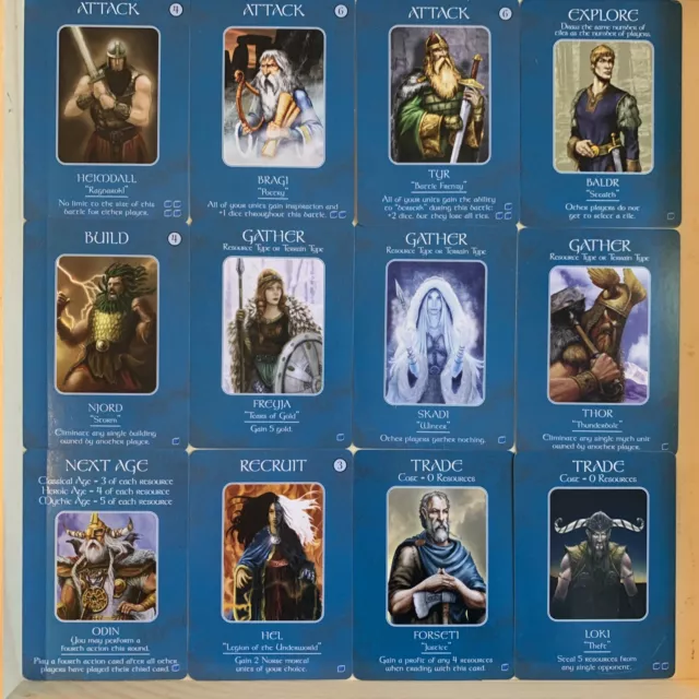 12 NORSE Random Action Cards for AGE OF MYTHOLOGY Game - Parts