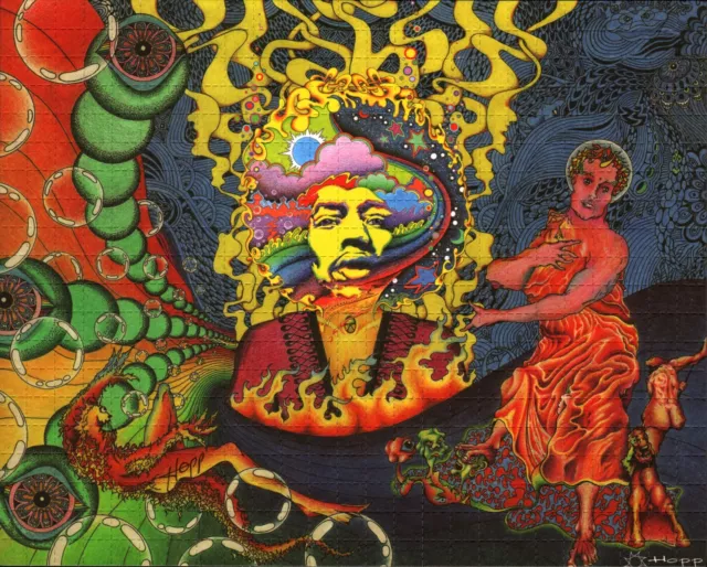 Signed Blotter Art - Jimi Hendrix Rainbow Bridge Limited Edition by Jeff Hopp