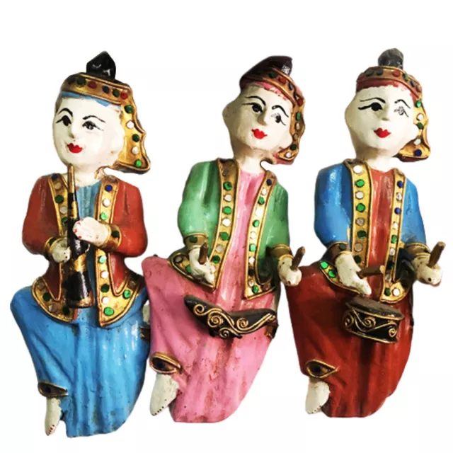 Mandalay Sculpture Orchestra Music Band 10 pcs Burmese Style Wall Art Decoration