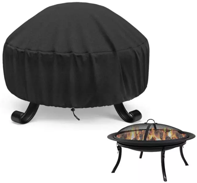 Fire Pit Cover Heavy Duty Waterproof round Fire Pit Bowl Cover 38 Inch Black