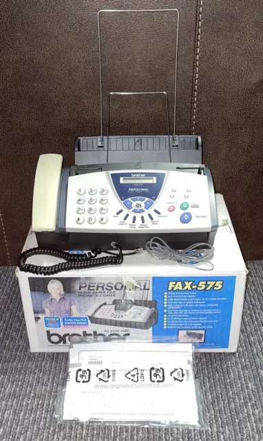 Brother FAX-575 Personal Plain Paper Fax Machine Copier w/ Box & Manual COMPLETE