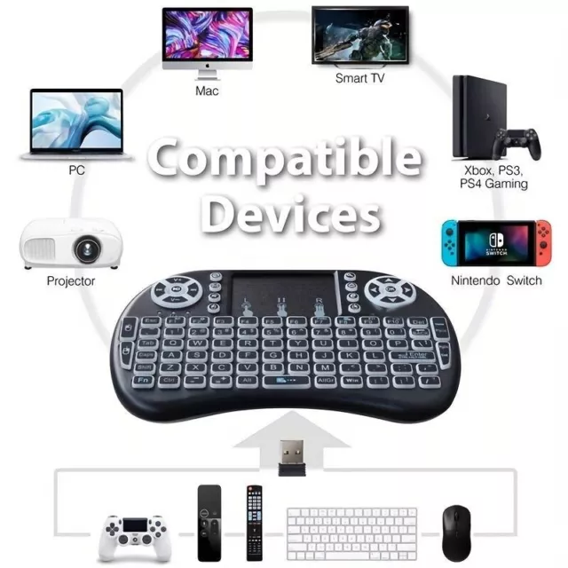 Mini Clavier Sans Fil 2.4GHz Pavé Tactile Android TV Box Smart TV Netflix Prime