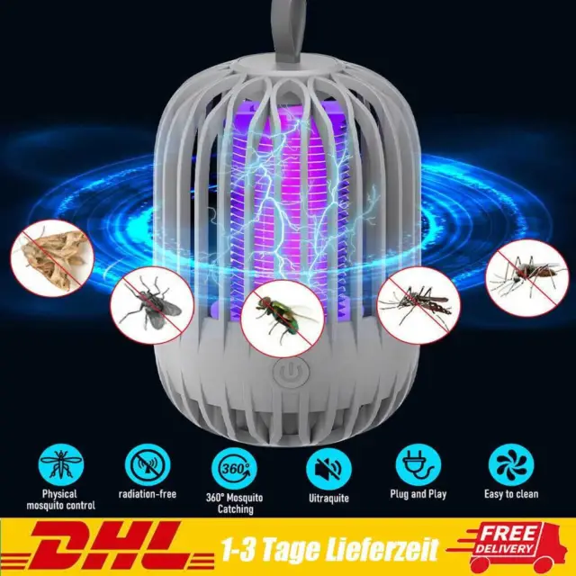 LED UV Lampe Moskito Killer Insektenvernichter Elektrisch Mücken Fliegen Falle ~