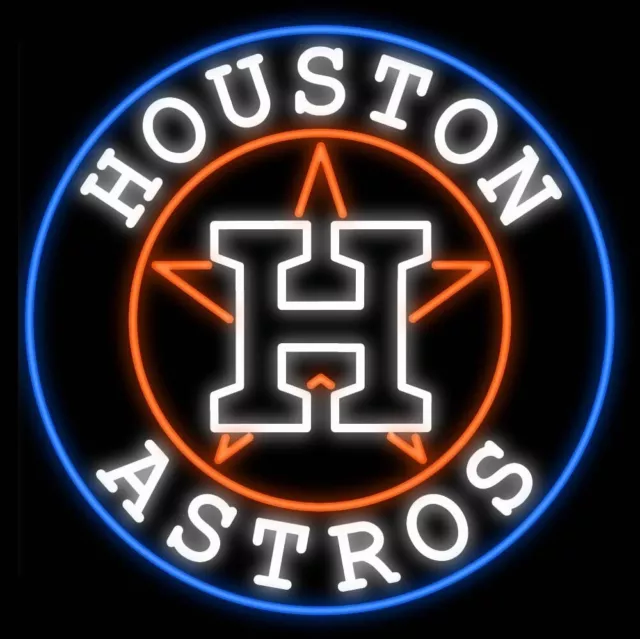 10" Vivid Houston Astros Neon Sign Light Lamp Beer Bar Wall Decor Super Bright