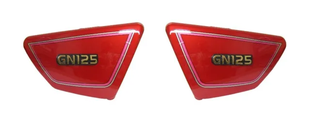 Passend für Suzuki GN 125 E UK 1994-2001 Karosserieersatzteile - Seitenwände rot Paar